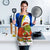 Curacao Christmas Apron with Santa Lizard Crown Gifts Snowflakes and Holiday Icons Design - Wonder Print Shop