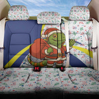 Curacao Christmas Back Car Seat Cover with Santa Lizard Crown Gifts Snowflakes and Holiday Icons Design - Wonder Print Shop