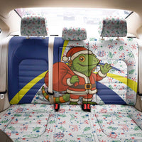 Curacao Christmas Back Car Seat Cover with Santa Lizard Crown Gifts Snowflakes and Holiday Icons Design - Wonder Print Shop