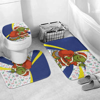 Curacao Christmas Bathroom Set with Santa Lizard Crown Gifts Snowflakes and Holiday Icons Design - Wonder Print Shop