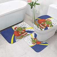 Curacao Christmas Bathroom Set with Santa Lizard Crown Gifts Snowflakes and Holiday Icons Design - Wonder Print Shop