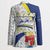 Curacao Christmas Blazer with Santa Lizard Crown Gifts Snowflakes and Holiday Icons Design - Wonder Print Shop