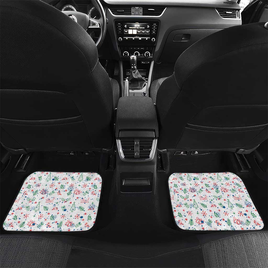 Curacao Christmas Car Mats with Santa Lizard Crown Gifts Snowflakes and Holiday Icons Design - Wonder Print Shop