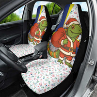 Curacao Christmas Car Seat Cover with Santa Lizard Crown Gifts Snowflakes and Holiday Icons Design - Wonder Print Shop