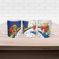 Curacao Christmas Ceramic Mug with Santa Lizard Crown Gifts Snowflakes and Holiday Icons Design - Wonder Print Shop