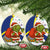 Curacao Christmas Ceramic Ornament with Santa Lizard Crown Gifts Snowflakes and Holiday Icons Design - Wonder Print Shop