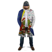 Curacao Christmas Cloak with Santa Lizard Crown Gifts Snowflakes and Holiday Icons Design - Wonder Print Shop