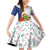 Curacao Christmas Family Matching Off Shoulder Short Dress and Hawaiian Shirt with Santa Lizard Crown Gifts Snowflakes and Holiday Icons Design - Wonder Print Shop