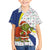 Curacao Christmas Family Matching Off Shoulder Short Dress and Hawaiian Shirt with Santa Lizard Crown Gifts Snowflakes and Holiday Icons Design - Wonder Print Shop