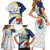Curacao Christmas Family Matching Short Sleeve Bodycon Dress and Hawaiian Shirt with Santa Lizard Crown Gifts Snowflakes and Holiday Icons Design - Wonder Print Shop