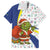 Curacao Christmas Family Matching Short Sleeve Bodycon Dress and Hawaiian Shirt with Santa Lizard Crown Gifts Snowflakes and Holiday Icons Design - Wonder Print Shop