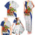 Curacao Christmas Family Matching Tank Maxi Dress and Hawaiian Shirt with Santa Lizard Crown Gifts Snowflakes and Holiday Icons Design - Wonder Print Shop