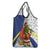 Curacao Christmas Grocery Bag with Santa Lizard Crown Gifts Snowflakes and Holiday Icons Design - Wonder Print Shop