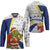 Curacao Christmas Hockey Jersey with Santa Lizard Crown Gifts Snowflakes and Holiday Icons Design - Wonder Print Shop