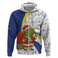 Curacao Christmas Hoodie with Santa Lizard Crown Gifts Snowflakes and Holiday Icons Design - Wonder Print Shop