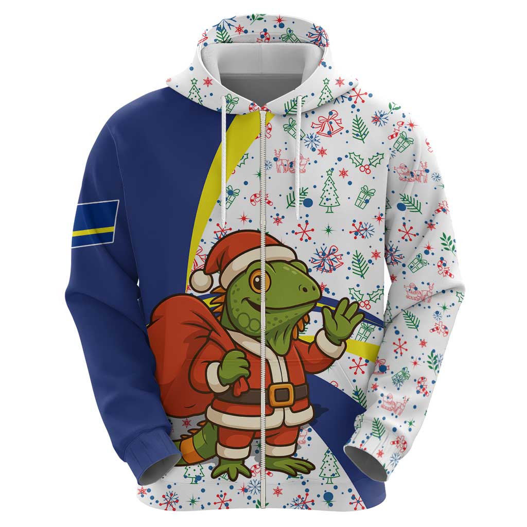 Curacao Christmas Hoodie with Santa Lizard Crown Gifts Snowflakes and Holiday Icons Design - Wonder Print Shop