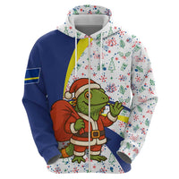 Curacao Christmas Hoodie with Santa Lizard Crown Gifts Snowflakes and Holiday Icons Design - Wonder Print Shop