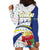 Curacao Christmas Hoodie Dress with Santa Lizard Crown Gifts Snowflakes and Holiday Icons Design - Wonder Print Shop