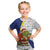 Curacao Christmas Kid T Shirt with Santa Lizard Crown Gifts Snowflakes and Holiday Icons Design - Wonder Print Shop