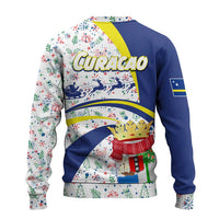 Curacao Christmas Ugly Christmas Sweater with Santa Lizard Crown Gifts Snowflakes and Holiday Icons Design - Wonder Print Shop