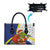 Curacao Christmas Leather Bag with Santa Lizard Crown Gifts Snowflakes and Holiday Icons Design - Wonder Print Shop