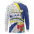 Curacao Christmas Long Sleeve Polo Shirt with Santa Lizard Crown Gifts Snowflakes and Holiday Icons Design - Wonder Print Shop