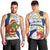 Curacao Christmas Men Tank Top with Santa Lizard Crown Gifts Snowflakes and Holiday Icons Design - Wonder Print Shop