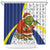 Curacao Christmas Shower Curtain with Santa Lizard Crown Gifts Snowflakes and Holiday Icons Design - Wonder Print Shop