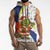 Curacao Christmas Sleeveless Zip Hoodie with Santa Lizard Crown Gifts Snowflakes and Holiday Icons Design - Wonder Print Shop