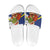 Curacao Christmas Slide Sandals with Santa Lizard Crown Gifts Snowflakes and Holiday Icons Design - Wonder Print Shop
