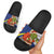 Curacao Christmas Slide Sandals with Santa Lizard Crown Gifts Snowflakes and Holiday Icons Design - Wonder Print Shop
