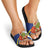 Curacao Christmas Slide Sandals with Santa Lizard Crown Gifts Snowflakes and Holiday Icons Design - Wonder Print Shop