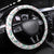 Curacao Christmas Steering Wheel Cover with Santa Lizard Crown Gifts Snowflakes and Holiday Icons Design - Wonder Print Shop