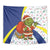 Curacao Christmas Tapestry with Santa Lizard Crown Gifts Snowflakes and Holiday Icons Design - Wonder Print Shop