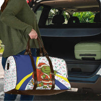 Curacao Christmas Travel Bag with Santa Lizard Crown Gifts Snowflakes and Holiday Icons Design - Wonder Print Shop