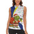 Curacao Christmas Women Sleeveless Polo Shirt with Santa Lizard Crown Gifts Snowflakes and Holiday Icons Design - Wonder Print Shop