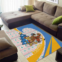 Somalia Christmas Area Rug with Santa Cheetah Christmas Tree Village Scene and Festive Snowflake - Wonder Print Shop