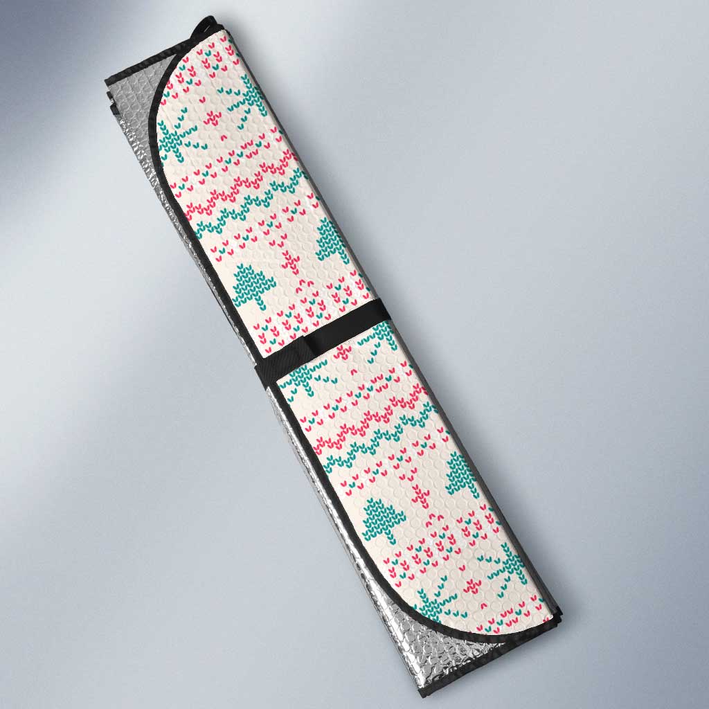 Somalia Christmas Auto Sun Shade with Santa Cheetah Christmas Tree Village Scene and Festive Snowflake - Wonder Print Shop