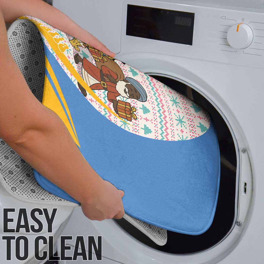 Somalia Christmas Bathroom Set with Santa Cheetah Christmas Tree Village Scene and Festive Snowflake - Wonder Print Shop