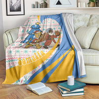 Somalia Christmas Blanket with Santa Cheetah Christmas Tree Village Scene and Festive Snowflake - Wonder Print Shop