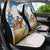 Somalia Christmas Car Seat Cover with Santa Cheetah Christmas Tree Village Scene and Festive Snowflake - Wonder Print Shop