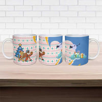 Somalia Christmas Ceramic Mug with Santa Cheetah Christmas Tree Village Scene and Festive Snowflake - Wonder Print Shop