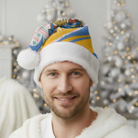 Somalia Christmas Santa Hat with Santa Cheetah Christmas Tree Village Scene and Festive Snowflake - Wonder Print Shop