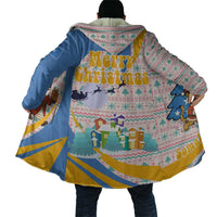 Somalia Christmas Cloak with Santa Cheetah Christmas Tree Village Scene and Festive Snowflake - Wonder Print Shop