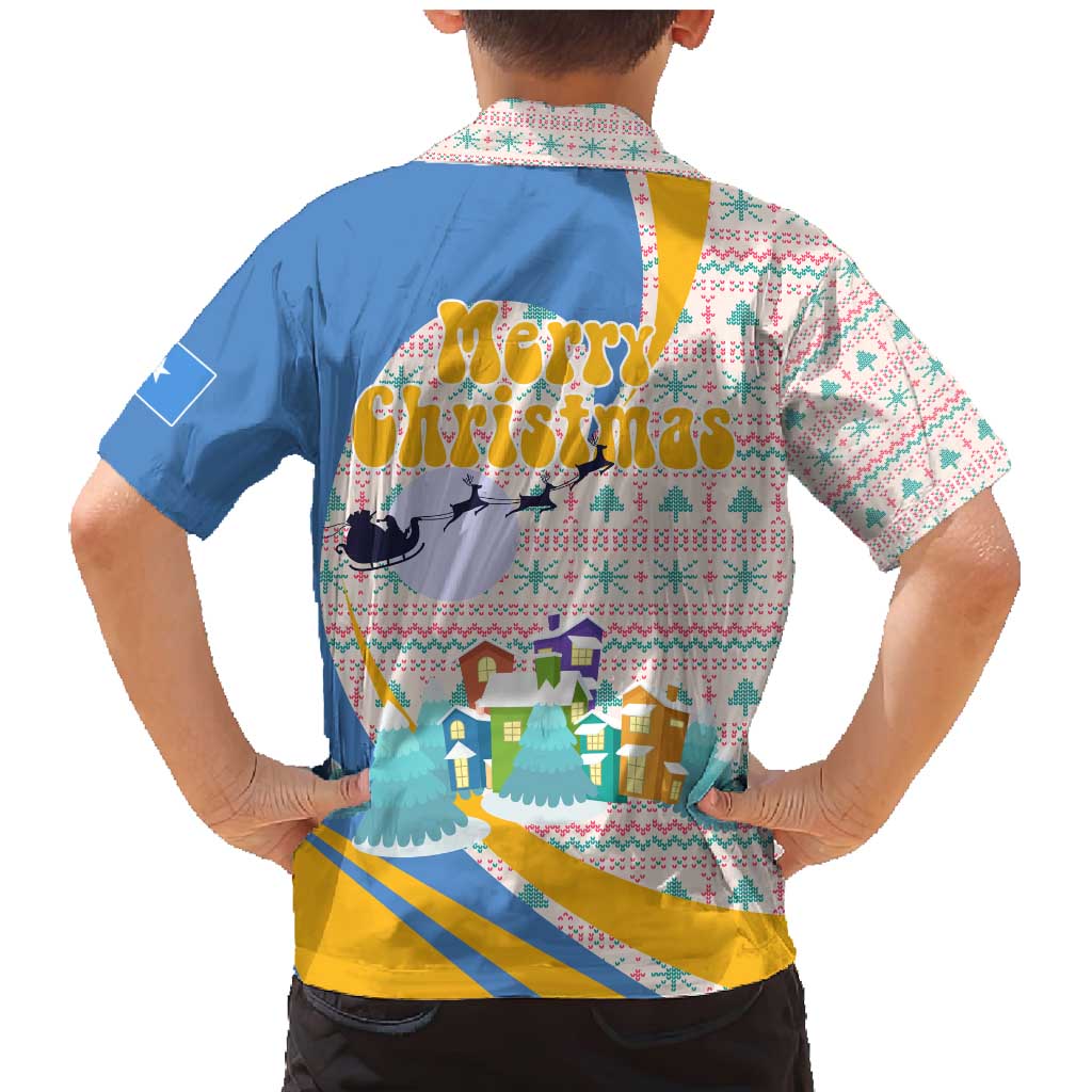 Somalia Christmas Family Matching Mermaid Dress and Hawaiian Shirt with Santa Cheetah Christmas Tree Village Scene and Festive Snowflake - Wonder Print Shop