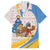 Somalia Christmas Family Matching Off The Shoulder Long Sleeve Dress and Hawaiian Shirt with Santa Cheetah Christmas Tree Village Scene and Festive Snowflake - Wonder Print Shop