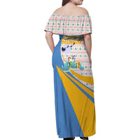 Somalia Christmas Family Matching Off Shoulder Maxi Dress and Hawaiian Shirt with Santa Cheetah Christmas Tree Village Scene and Festive Snowflake - Wonder Print Shop