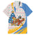 Somalia Christmas Family Matching Off Shoulder Short Dress and Hawaiian Shirt with Santa Cheetah Christmas Tree Village Scene and Festive Snowflake - Wonder Print Shop