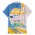 Somalia Christmas Family Matching Off Shoulder Short Dress and Hawaiian Shirt with Santa Cheetah Christmas Tree Village Scene and Festive Snowflake - Wonder Print Shop