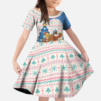 Somalia Christmas Family Matching Puletasi and Hawaiian Shirt with Santa Cheetah Christmas Tree Village Scene and Festive Snowflake - Wonder Print Shop